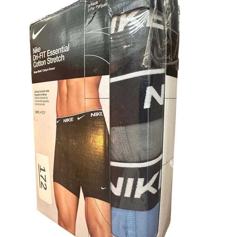 Nike Dri-FIT Essential Cotton Stretch Boxer Briefs 3 Pack 2XL KE1167009 Multi